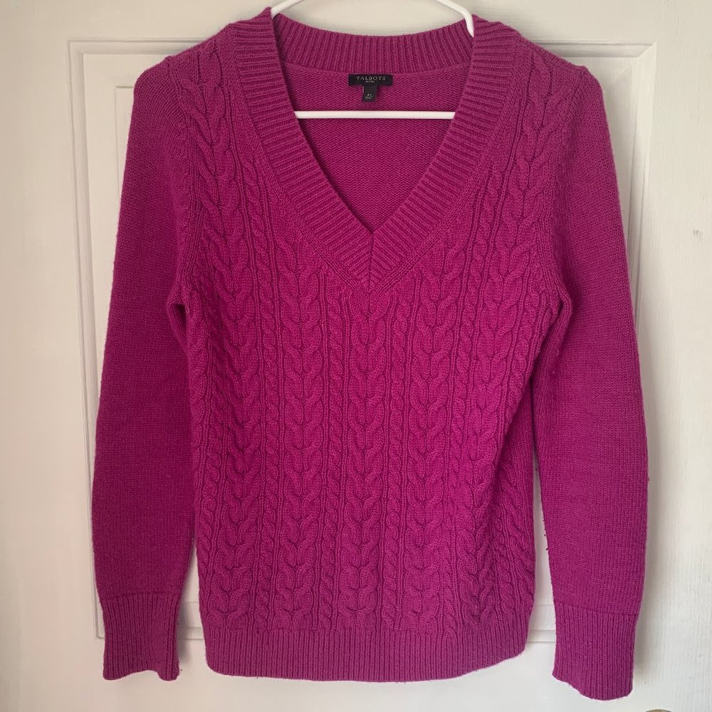 Talbots Pink V-Neck Sweater- Size Small Petite